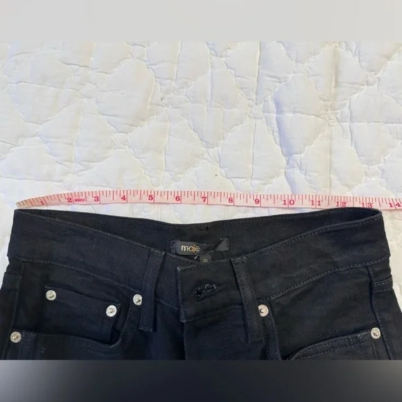 NWT MAJE High Waisted Black Jeans With Split at the Front Size Small - Picture 5 of 12